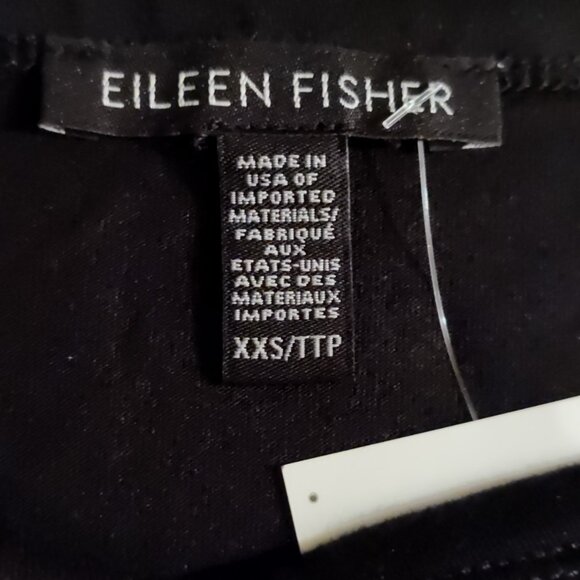 New Eileen Fisher Black Long Sleeve Shirt Top Tunique XXS to S Made in USA - Picture 4 of 9